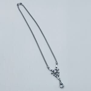 Vintage Signed Leo Glass Rhinestone Necklace